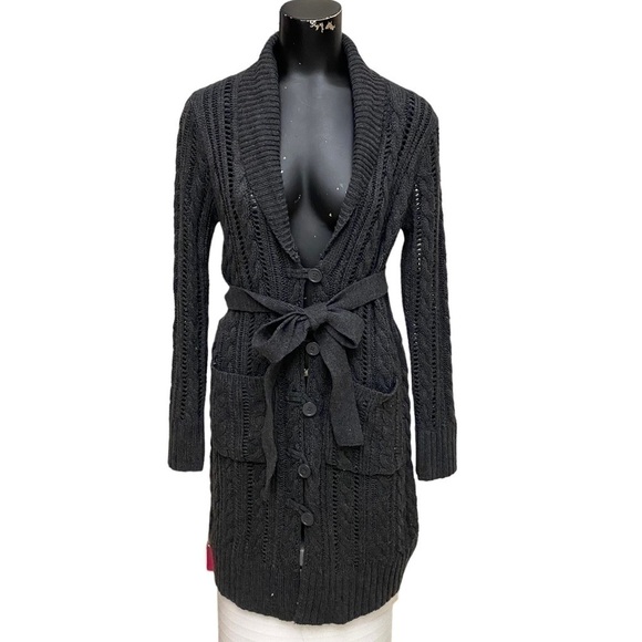 NEW Romeo & Juliet Couture Charcoal Gray Long Cardigan Sweater - Picture 1 of 6